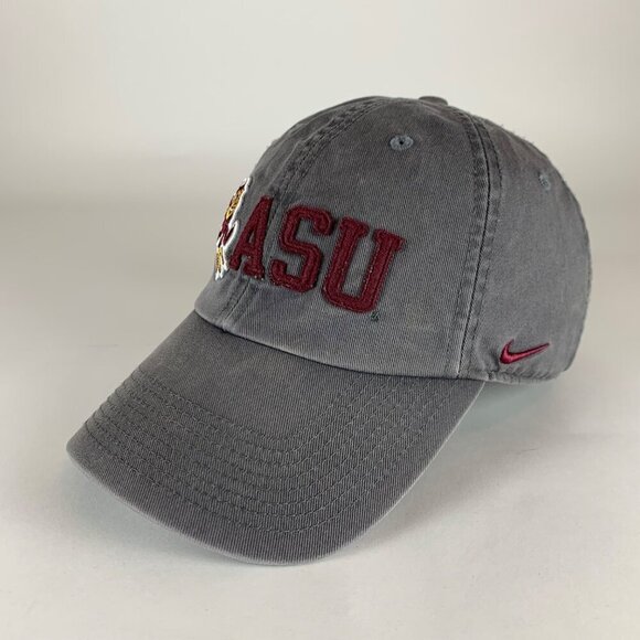 Arizona State Sun Devils NCAA Gray Nike Relaxed Fit Strapback Hat - Picture 1 of 5